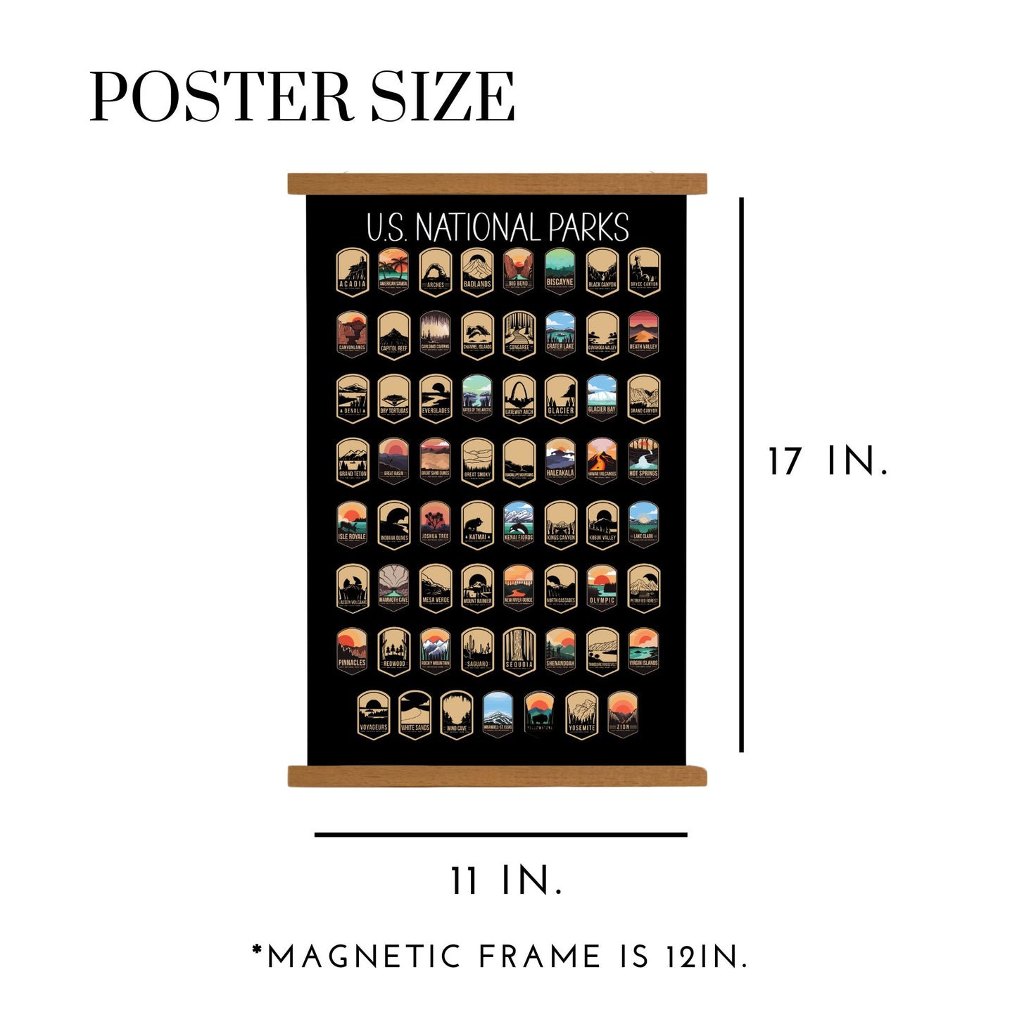 Size of poster chart. 11 x 17 inches.