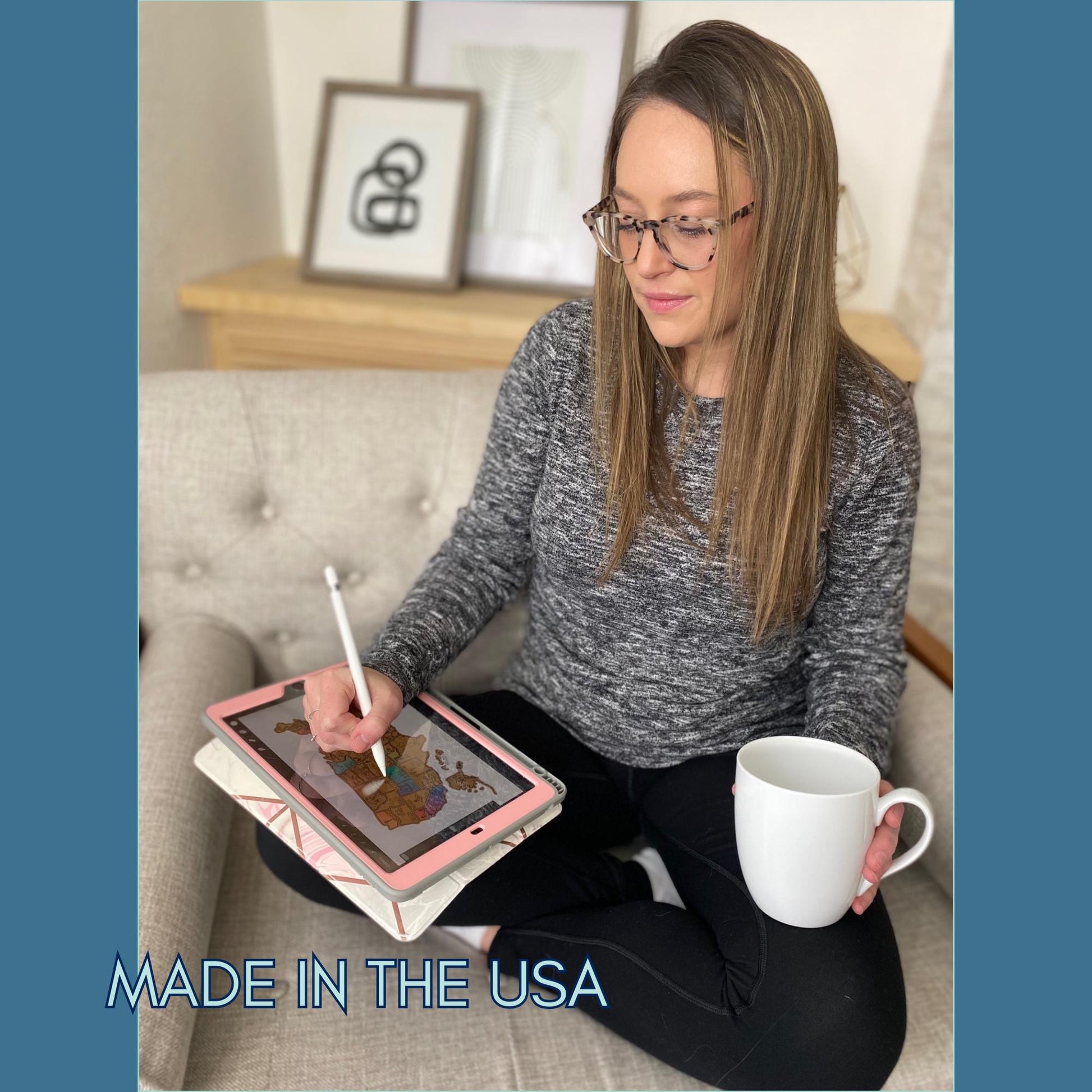 Personalized USA Travel Wood Ornament with Markers