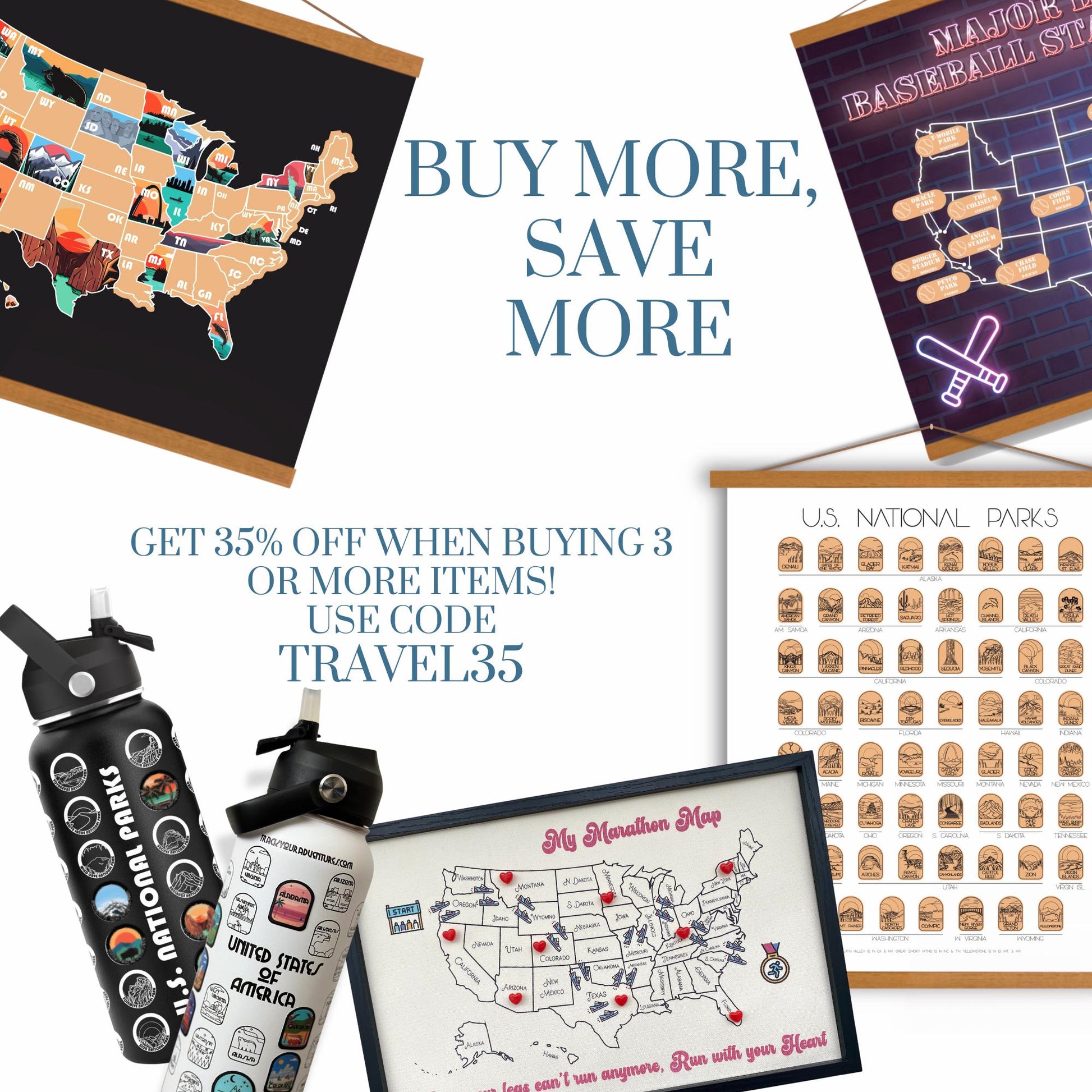 Personalized USA Travel Wood Ornament with Markers