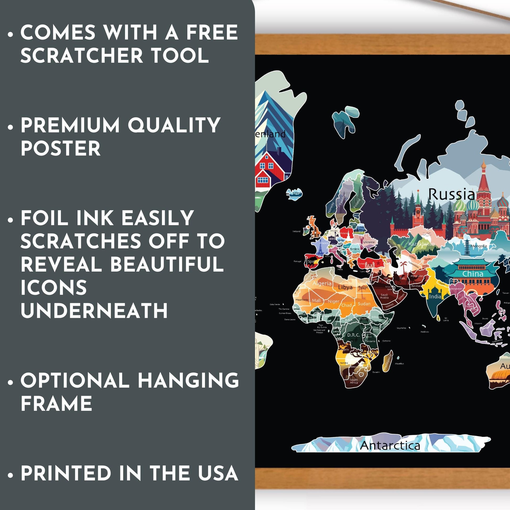 World Scratch off Map, Travel Map, Scratch off Poster, Solo Traveler Gifts, Big World Map, Scratch off World Map, Travel Buddy Gift