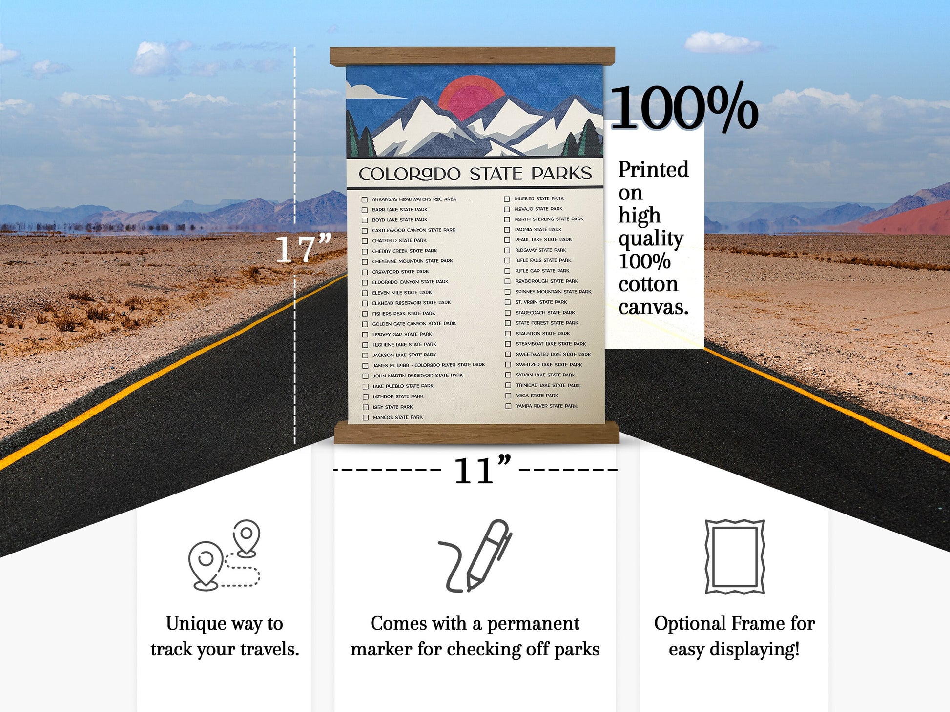 Size of poster chart. 11 x 17 inches.