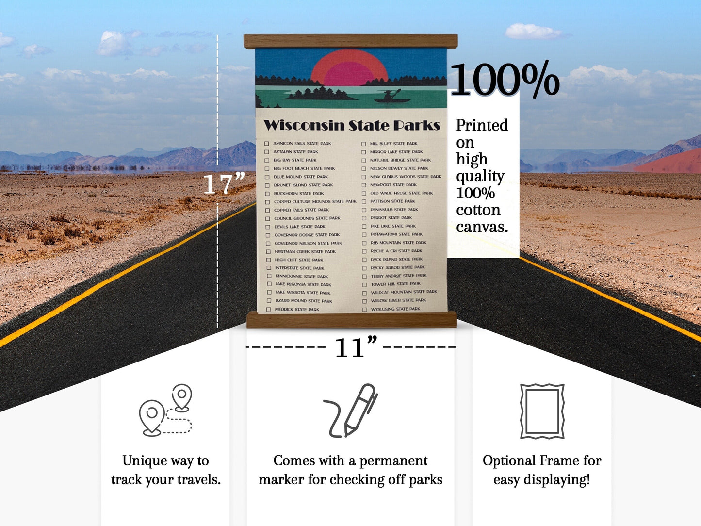 Size of poster chart. 11 x 17 inches.