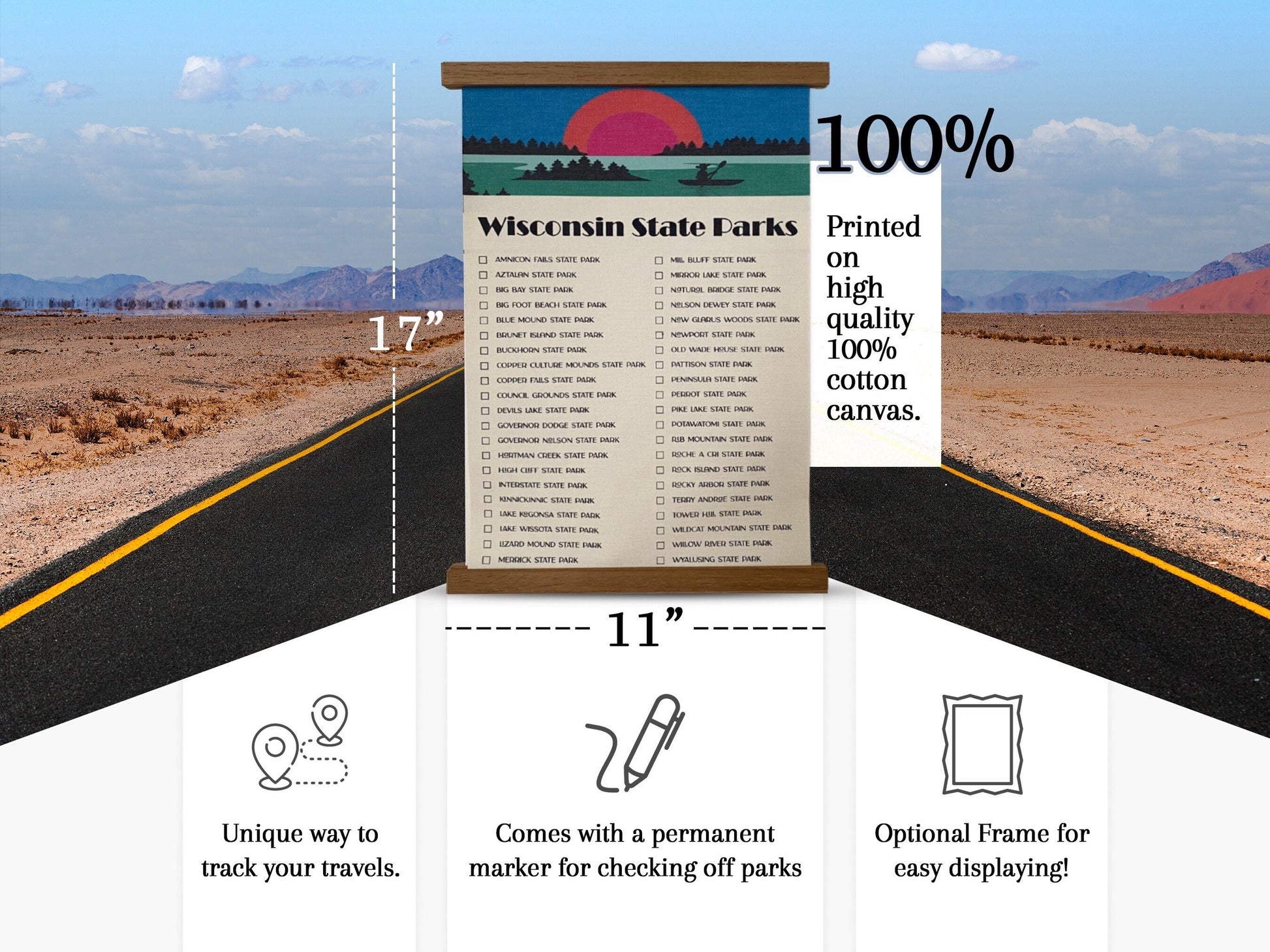 Size of poster chart. 11 x 17 inches.