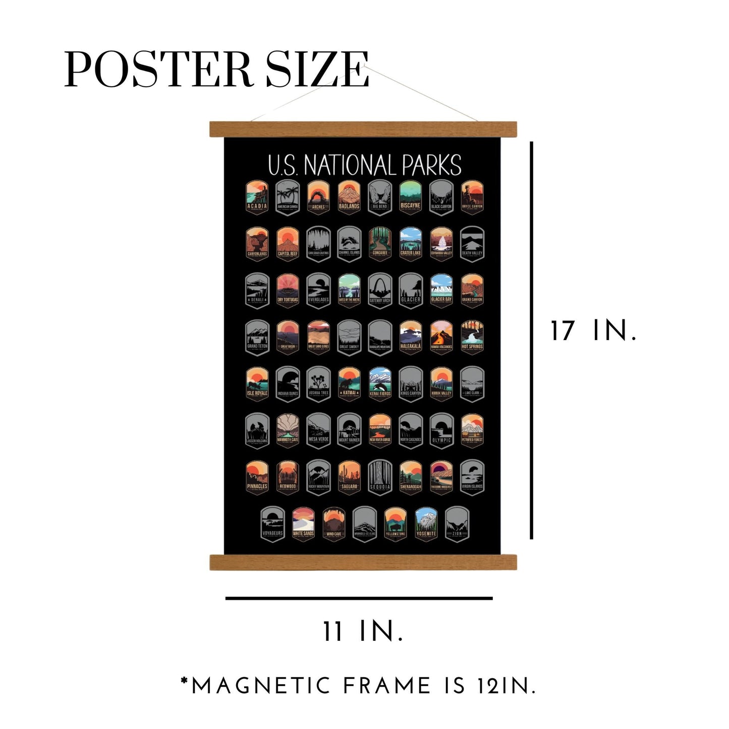 Size of poster chart. 11 x 17 inches.