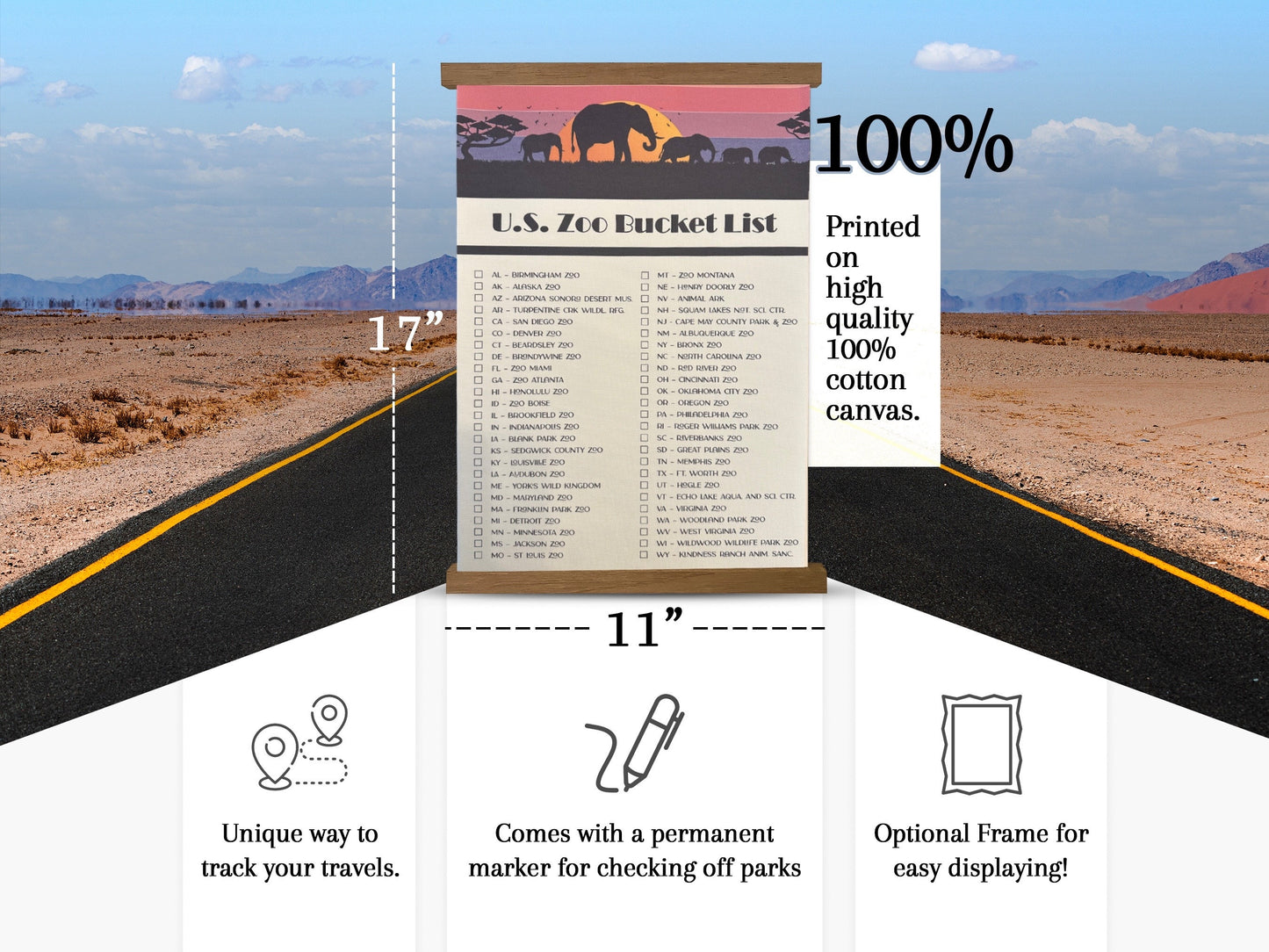 Size of poster chart. 11 x 17 inches.