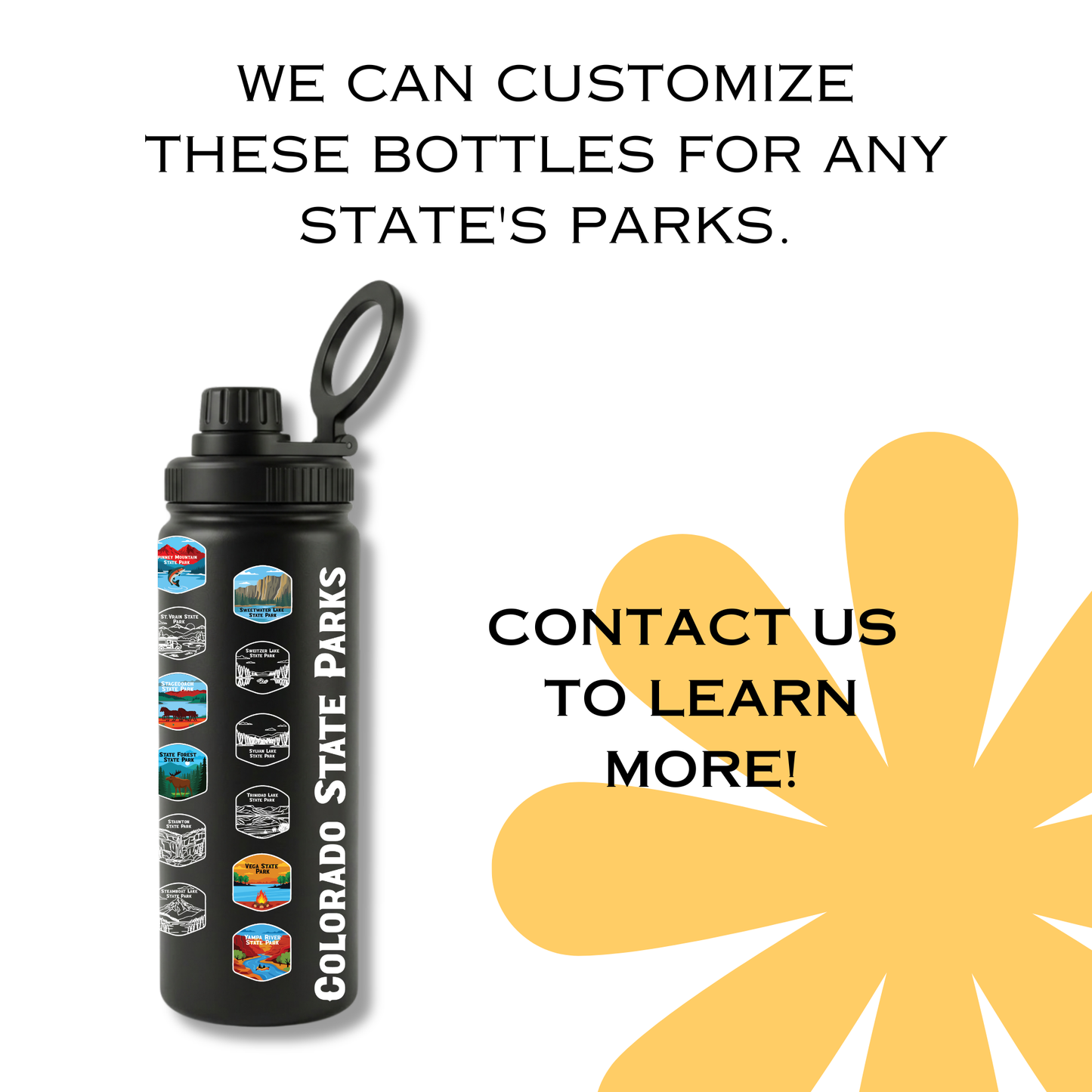State Park Tracker Water Bottle