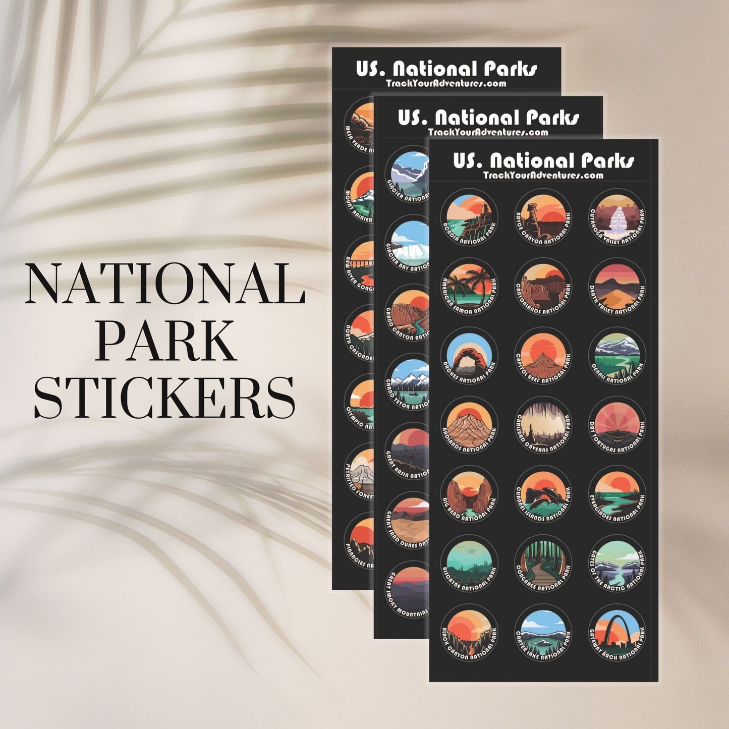 63 National Parks Sticker Sheets