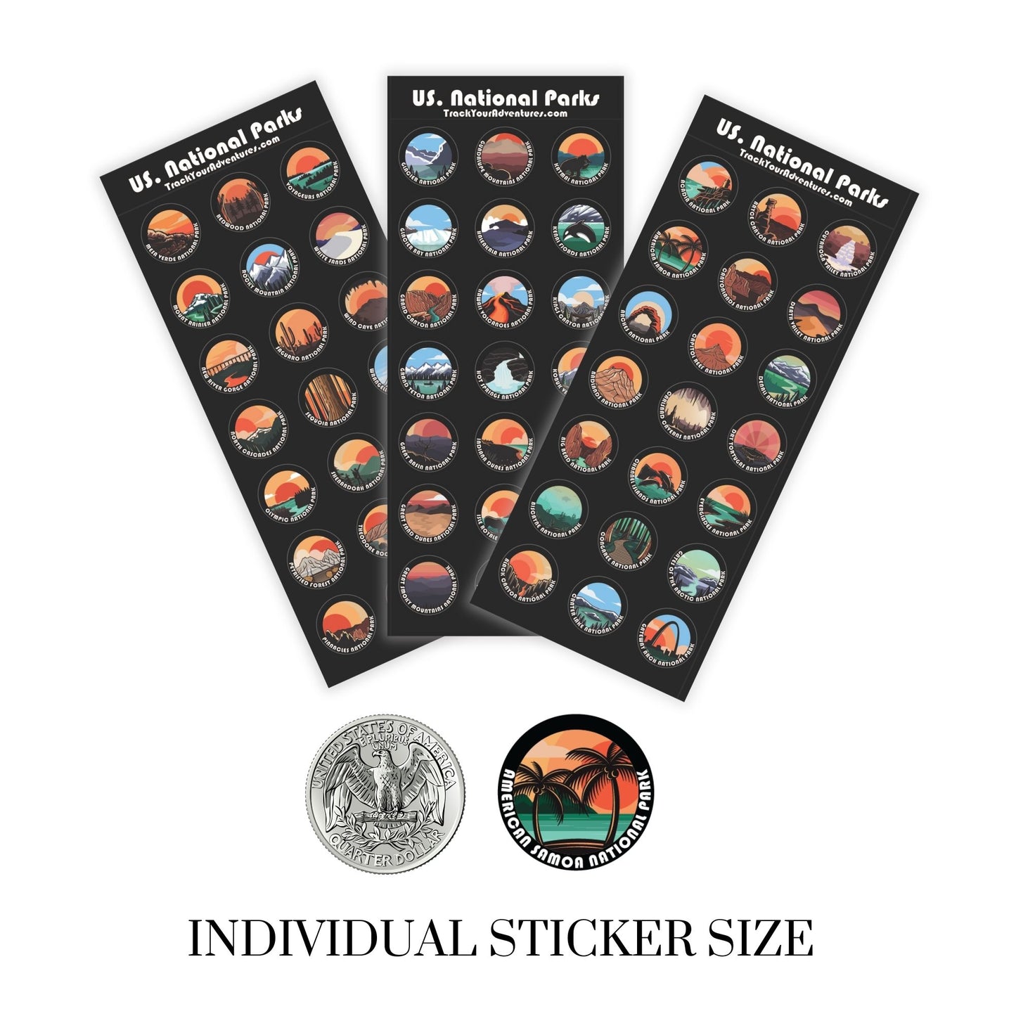 63 National Parks Sticker Sheets