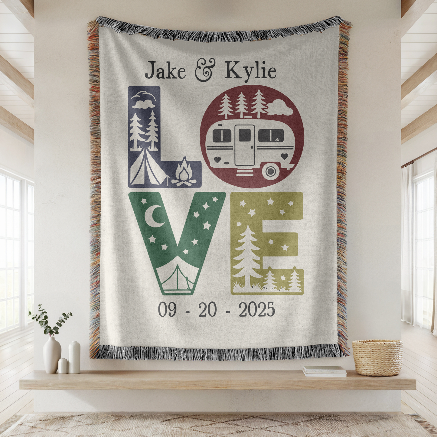 Love Personalized Woven Blanket