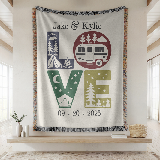 Love Personalized Woven Blanket