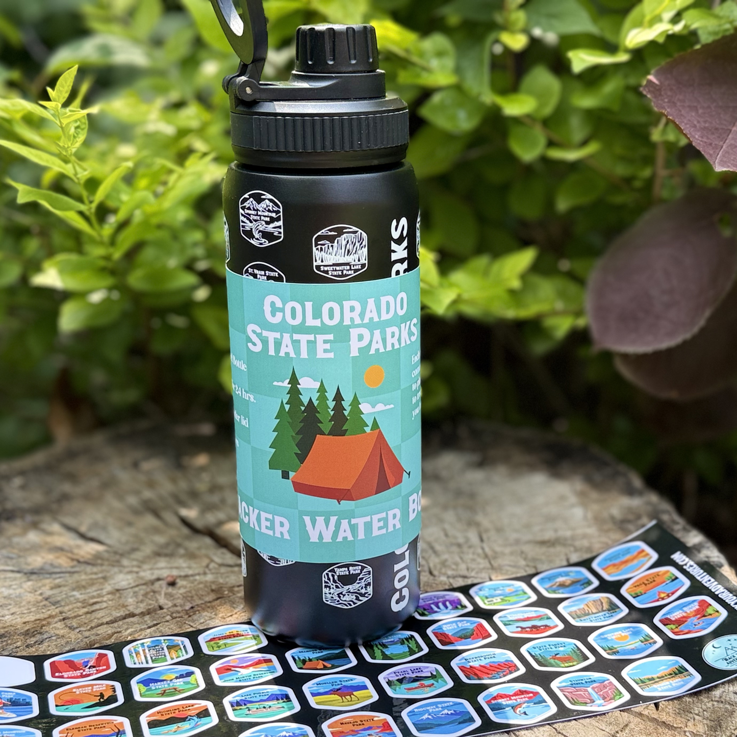 State Park Tracker Water Bottle