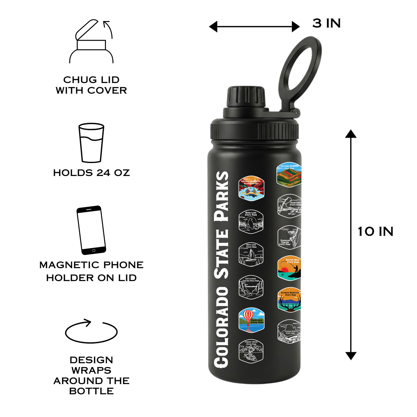 State Park Tracker Water Bottle