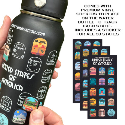 USA Tracker Water Bottle with Stickers