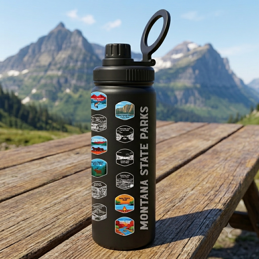 State Park Tracker Water Bottle