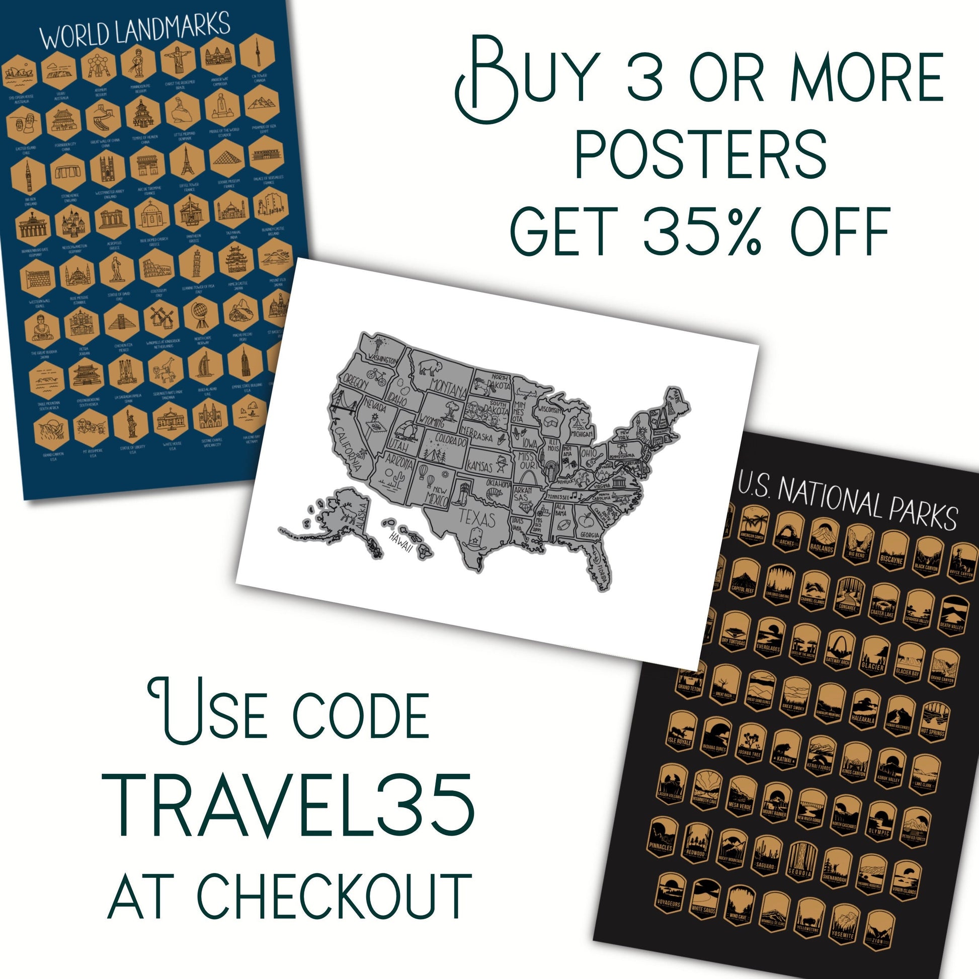 World landmarks scratch off poster, Scratch off map, Gift for the World Traveler, World Bucket list, Travel Poster