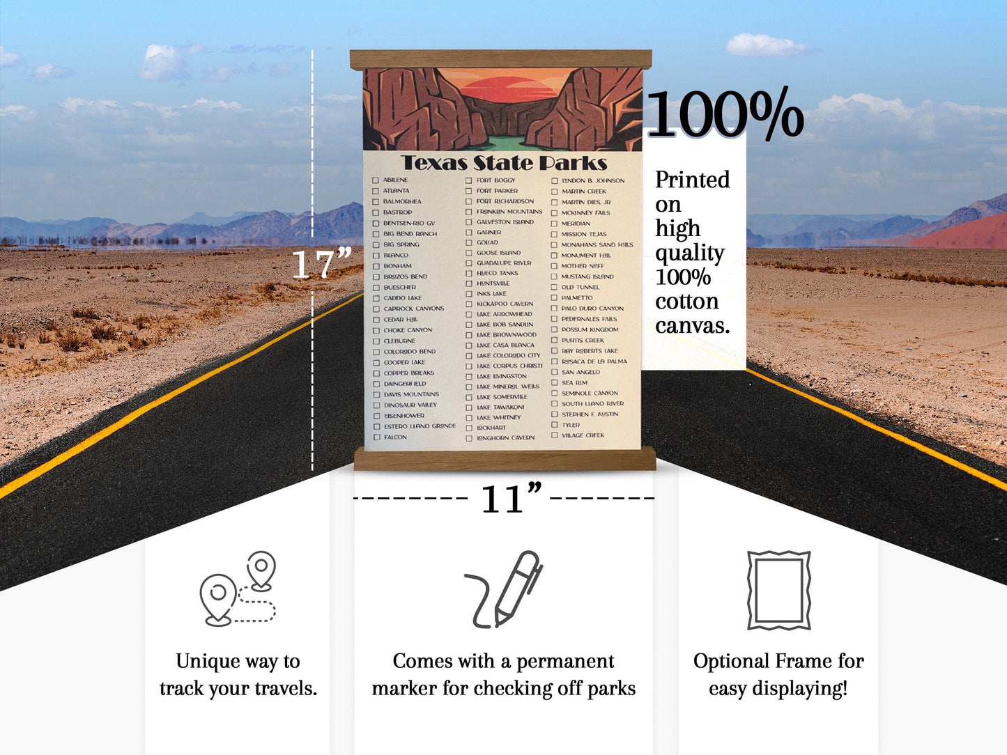 Texas State Parks Canvas Checklist