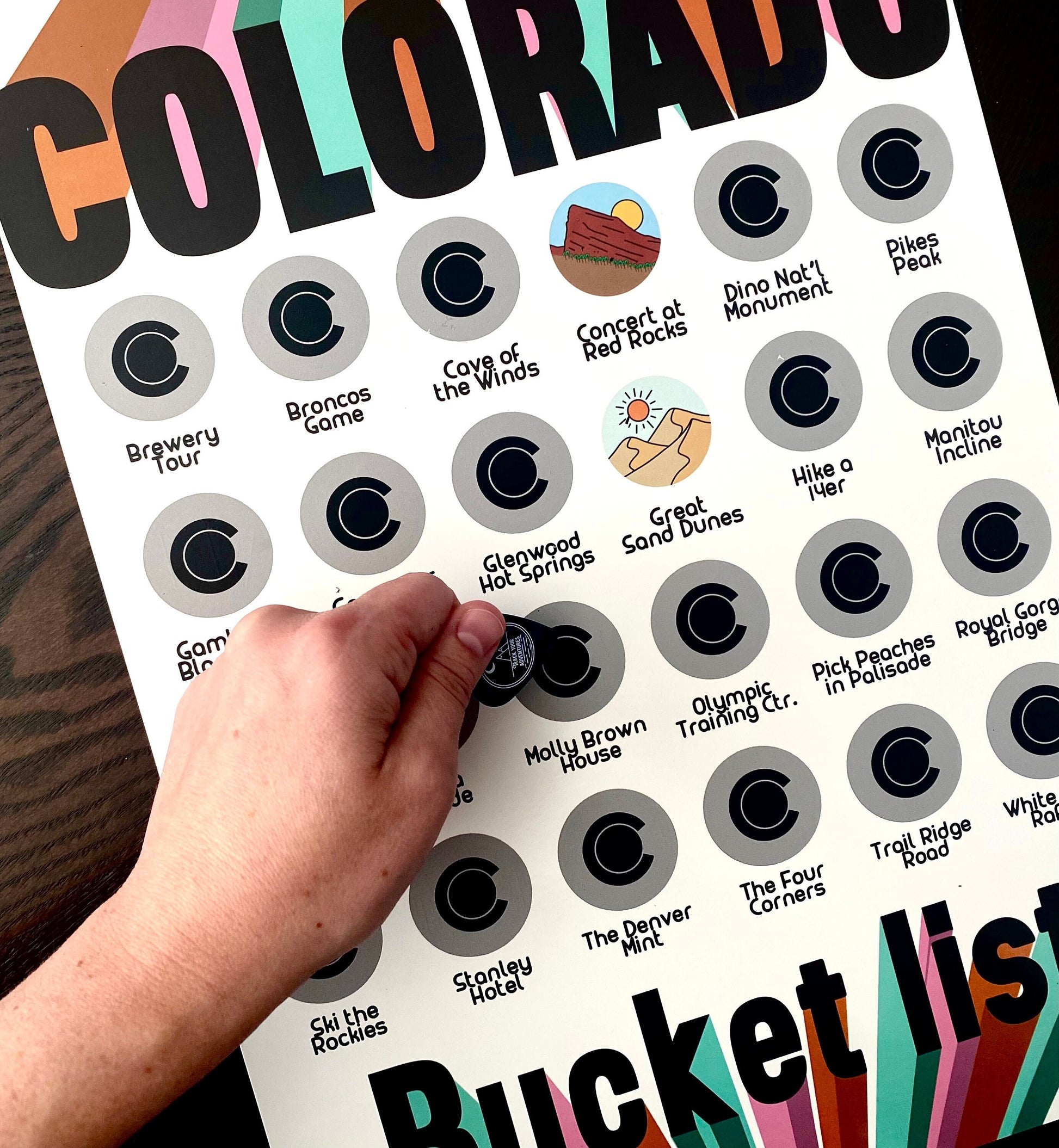 Colorado Scratch off poster, Colorado gifts, Colorado Travel Poster, Housewarming Gift, Colorado Wall, Art, Scratch off map