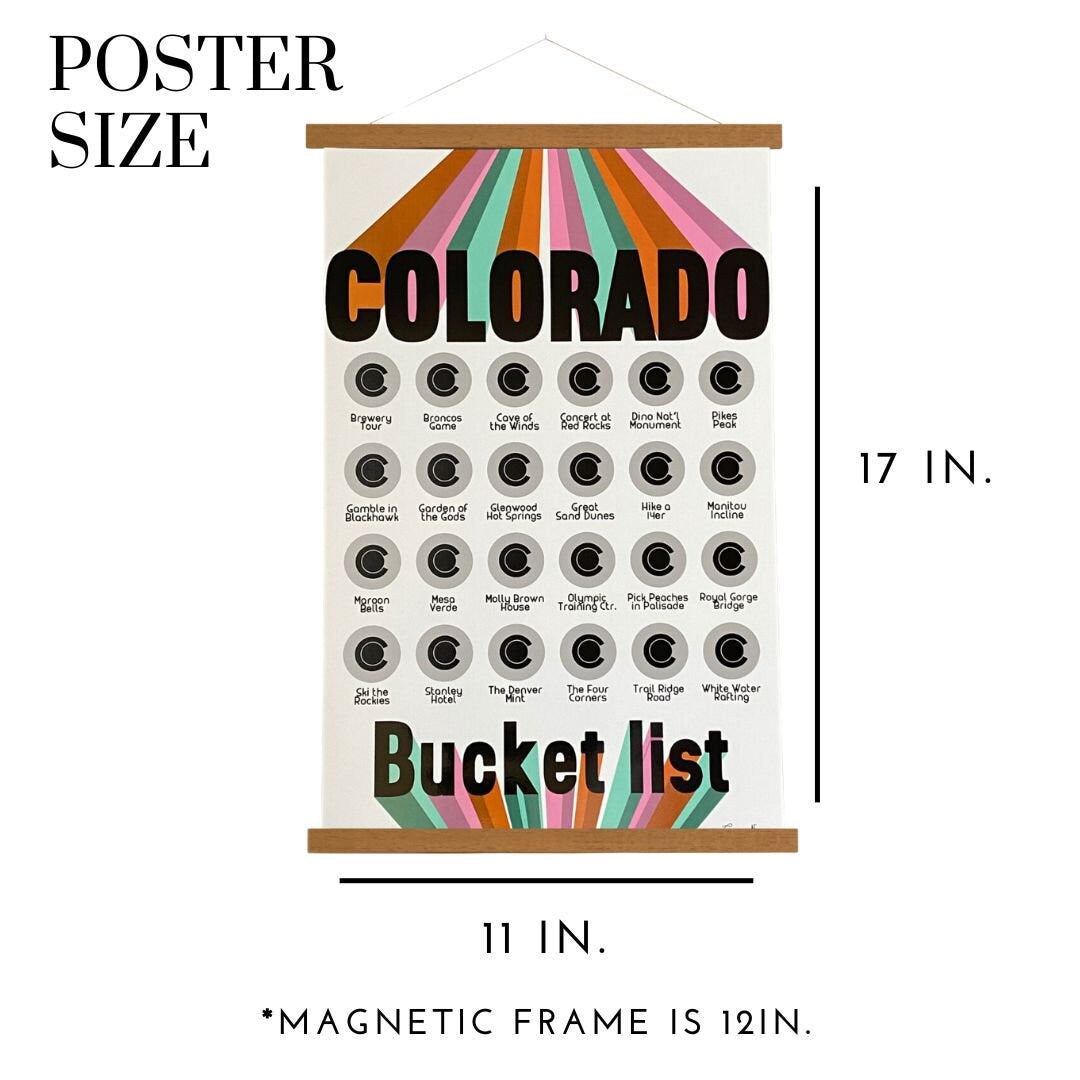Colorado Scratch off poster, Colorado gifts, Colorado Travel Poster, Housewarming Gift, Colorado Wall, Art, Scratch off map