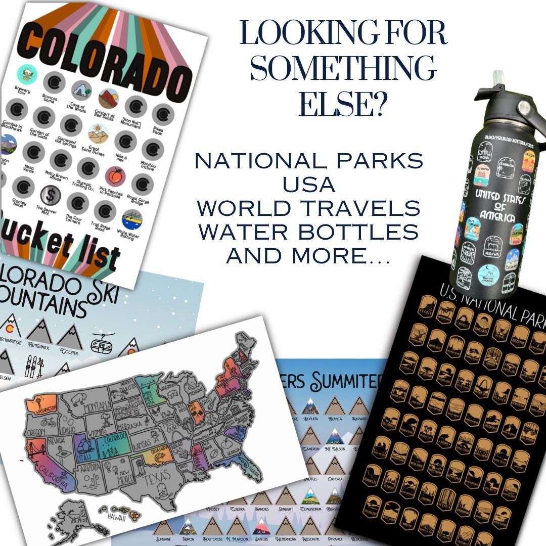 Colorado 14er Checklist, 14ers Scratch off map, 14er Tracker, 14er finisher, Hiking Gifts, Fourteeners, Colorado gifts, Colorado Trail