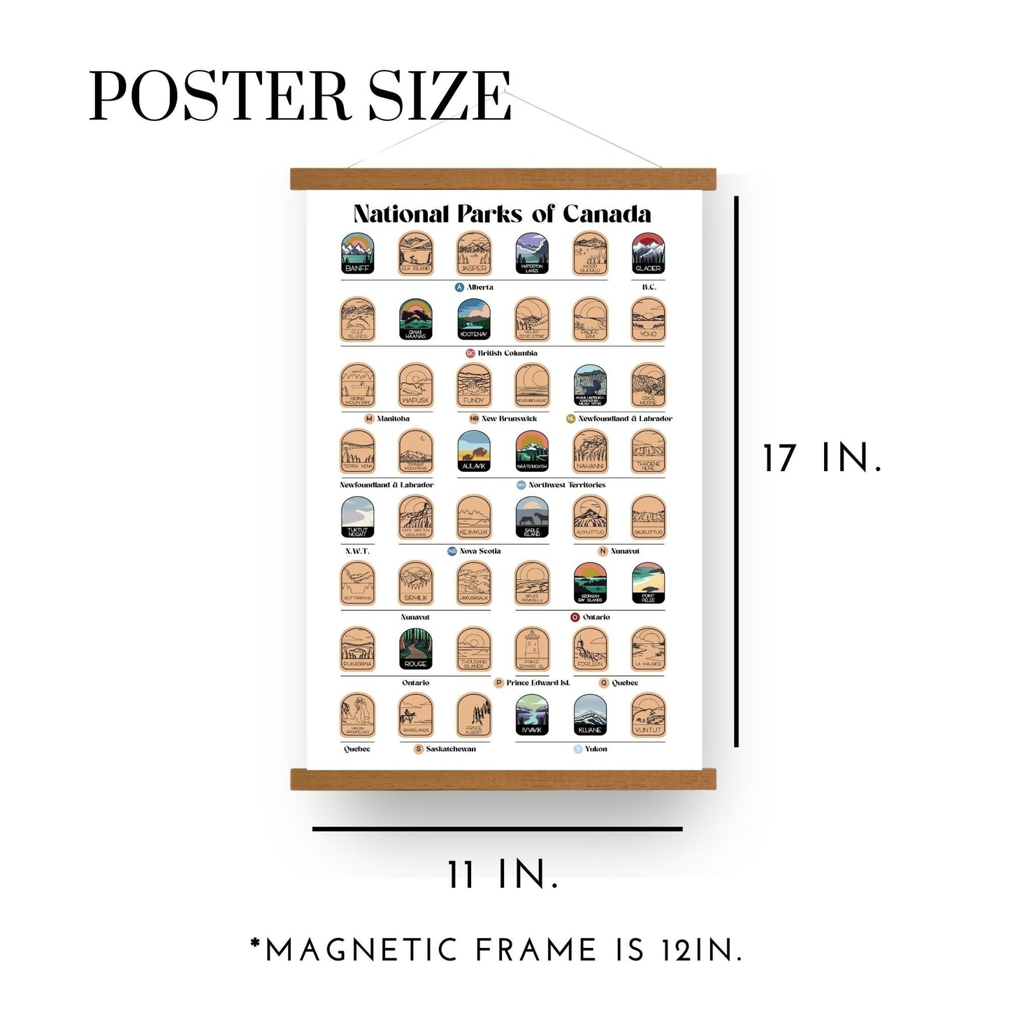 Size of poster chart. 11 x 17 inches.