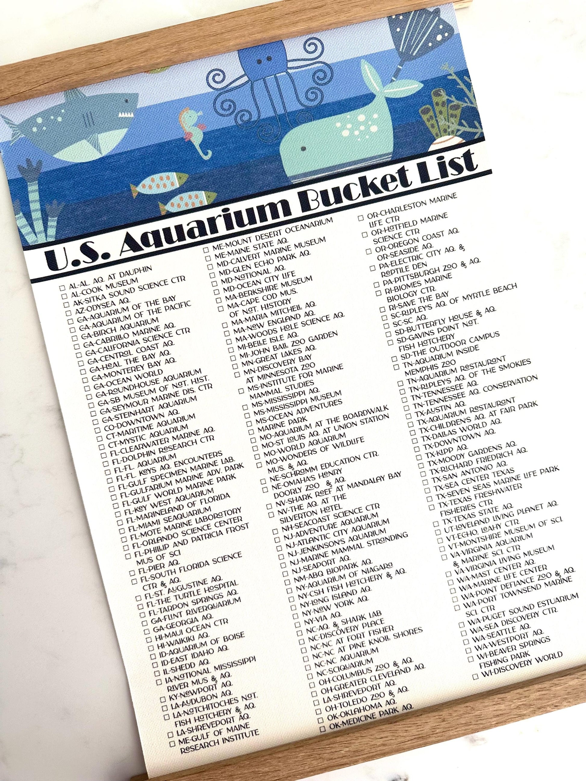 Aquarium checklist, Aquariums in the US, Top Aquariums in the USA, Marine Life, Family Checklist