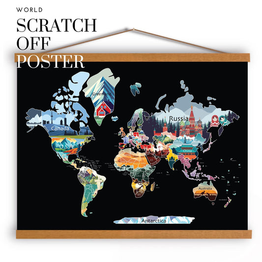 World Scratch off Map, Travel Map, Scratch off Poster, Solo Traveler Gifts, Big World Map, Scratch off World Map, Travel Buddy Gift