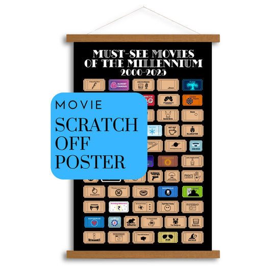 Movies Scratch off Poster, Gift for Movie Lovers, Blockbuster, Film Teacher Gift, Movie Gift Basket, 2000's Movies, Top Millennium Movies