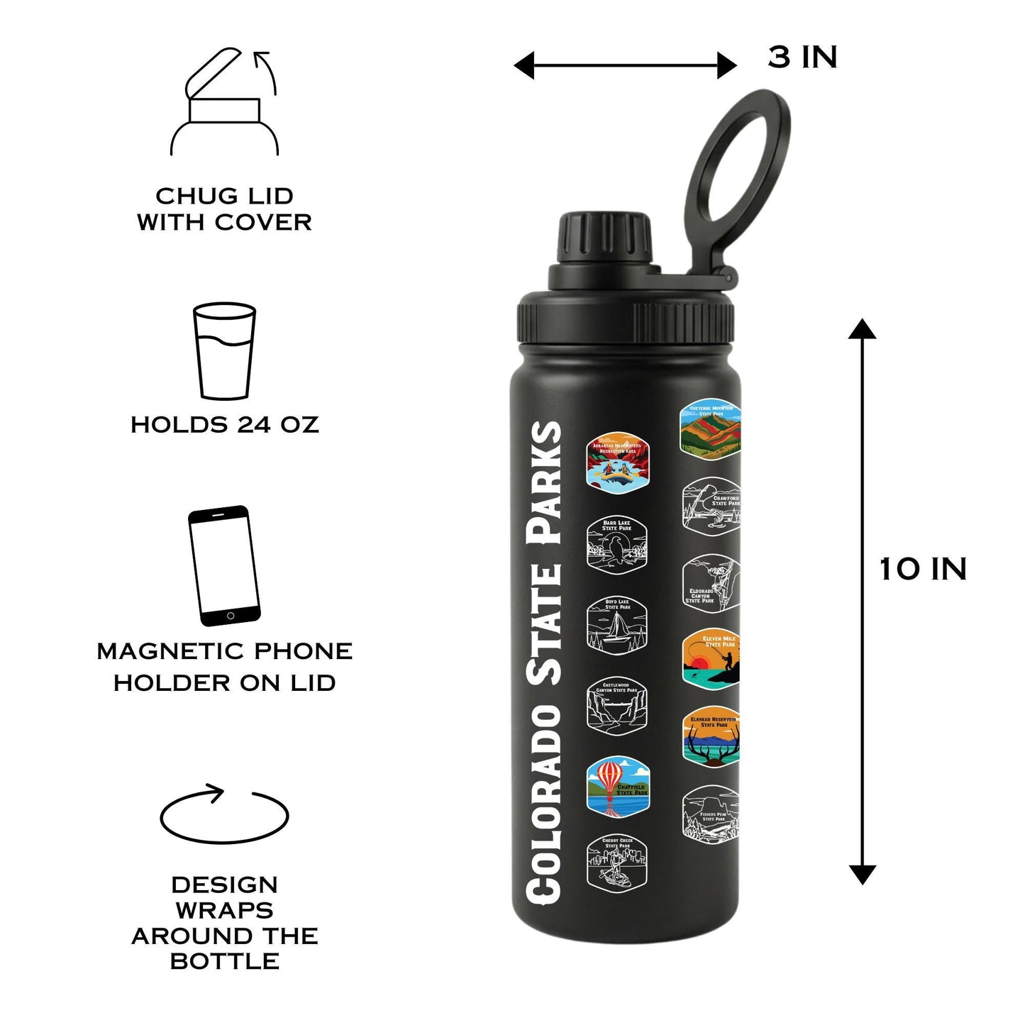 Colorado State Parks Water Bottle, Colorado Sticker, Colorado checklist Gift, Tumbler, Checklist, States Travel Tracker, Colorado Gift