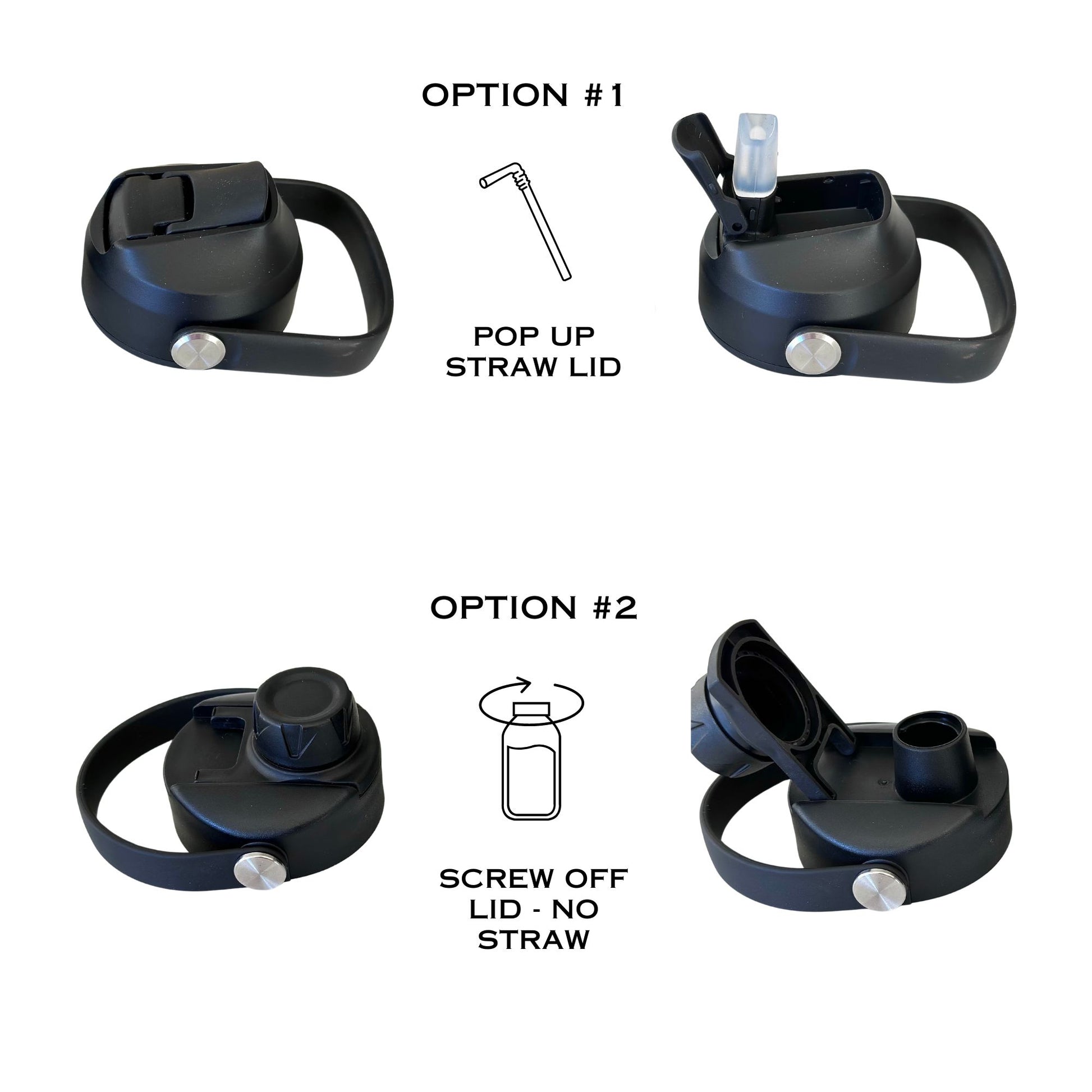 Choice of lid - straw or screw off lid