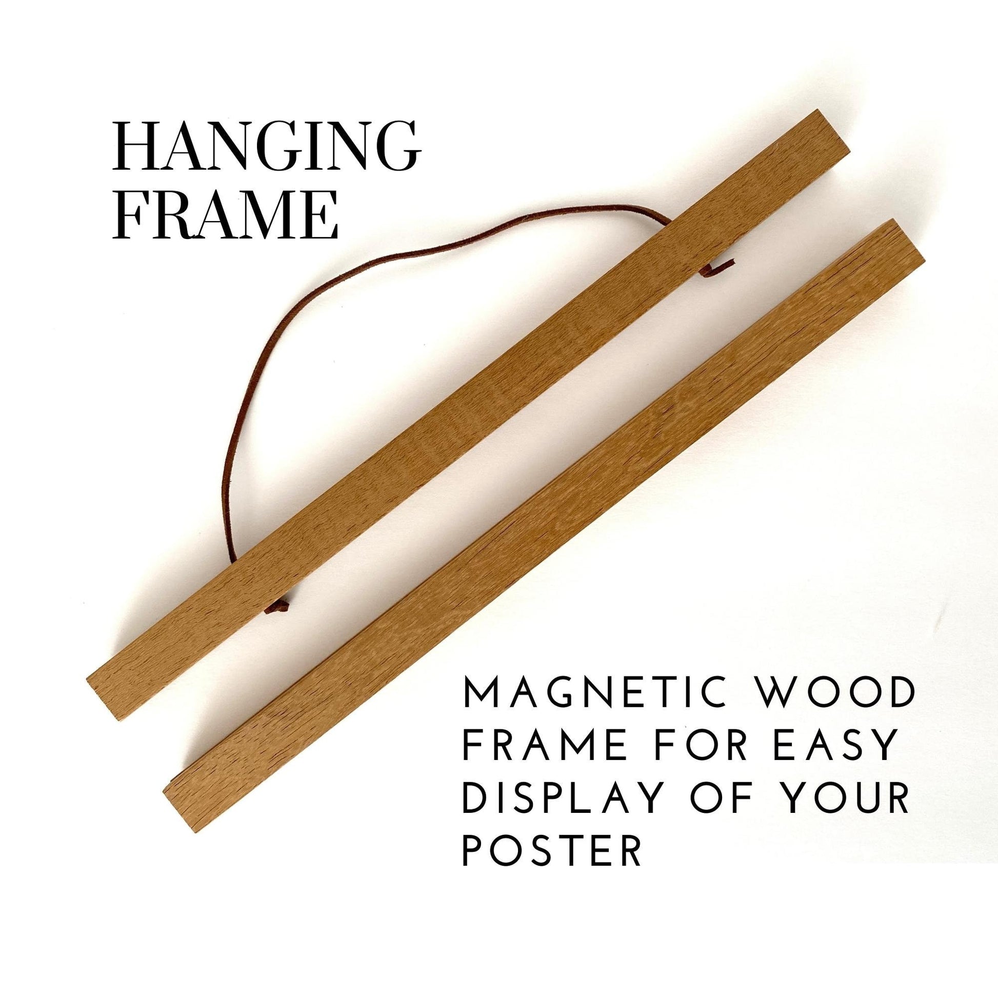 Teak Magnetic Hanging Poster Frame
